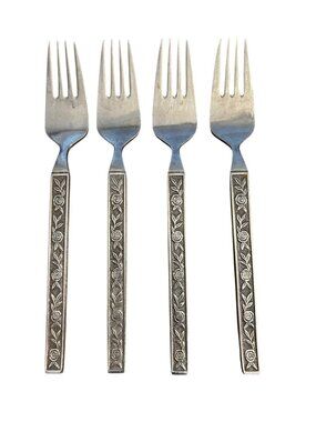 Interpur Mexicaly Rose Stainless Steel Forks Set Of 5 salad Vintage Floral Japan